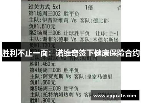 胜利不止一面:诺维奇签下健康保险合约